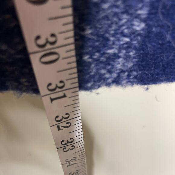 Sezane Joe Coat Blue White Check wool blend Coat Sz 36 US 4 - Picture 7 of 10